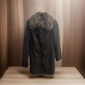 Banana Republic Grey Button Down Wool Blend Pea Coat, Size Small